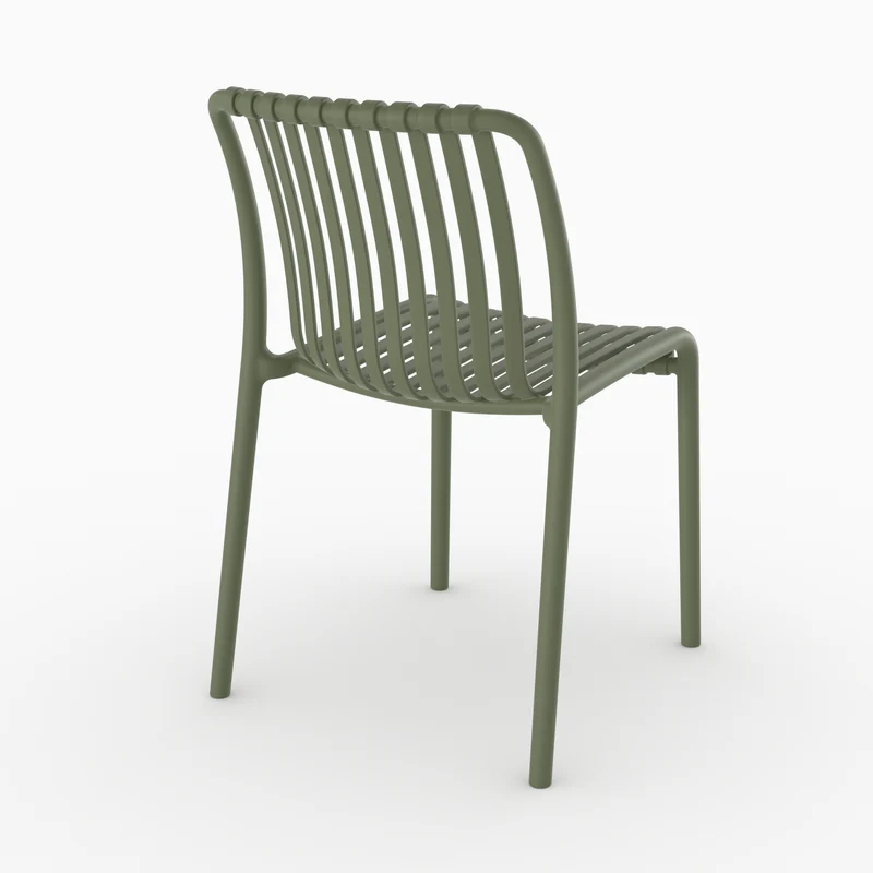 Lot de 2 chaises de jardin empilables Duli en plastique vert kaki