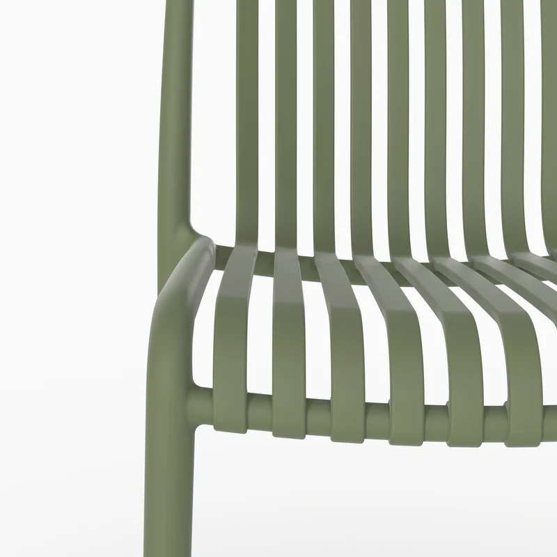 Lot de 2 chaises de jardin empilables Duli en plastique vert kaki