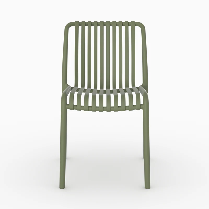 Lot de 2 chaises de jardin empilables Duli en plastique vert kaki