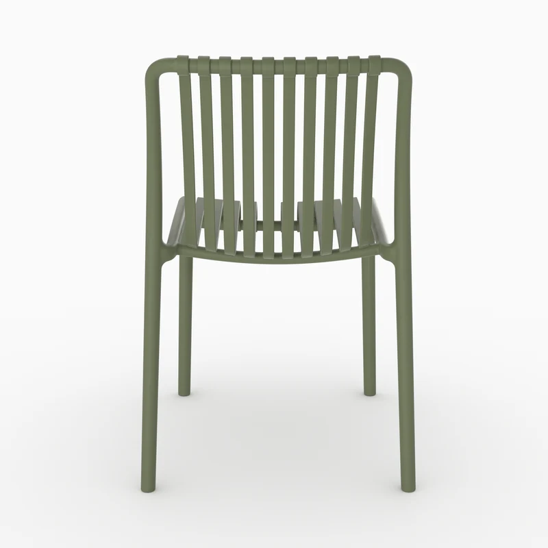 Lot de 2 chaises de jardin empilables Duli en plastique vert kaki