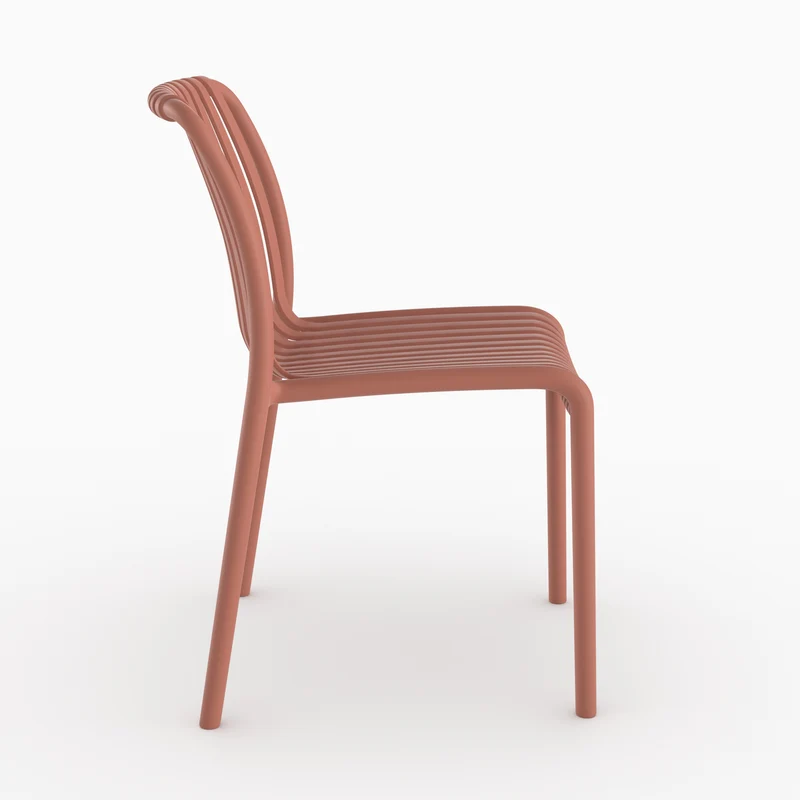 Lot de 2 chaises de jardin empilables Duli en plastique vieux rose