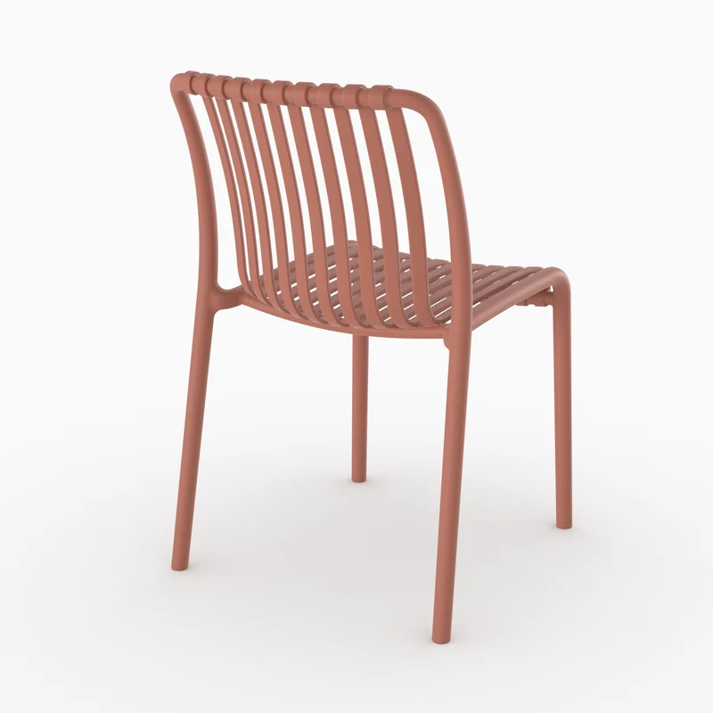 Lot de 2 chaises de jardin empilables Duli en plastique vieux rose