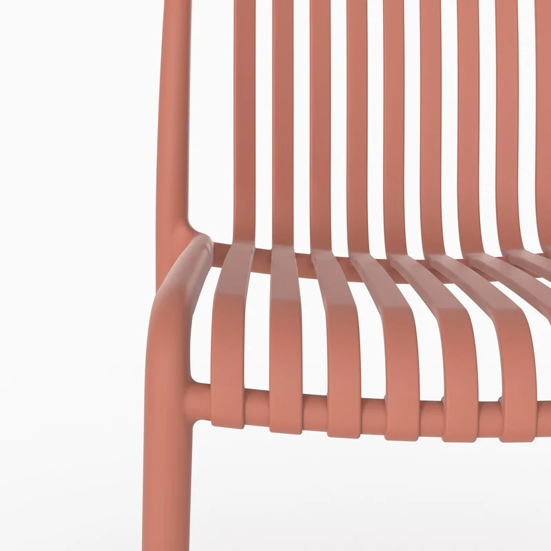 Lot de 2 chaises de jardin empilables Duli en plastique vieux rose