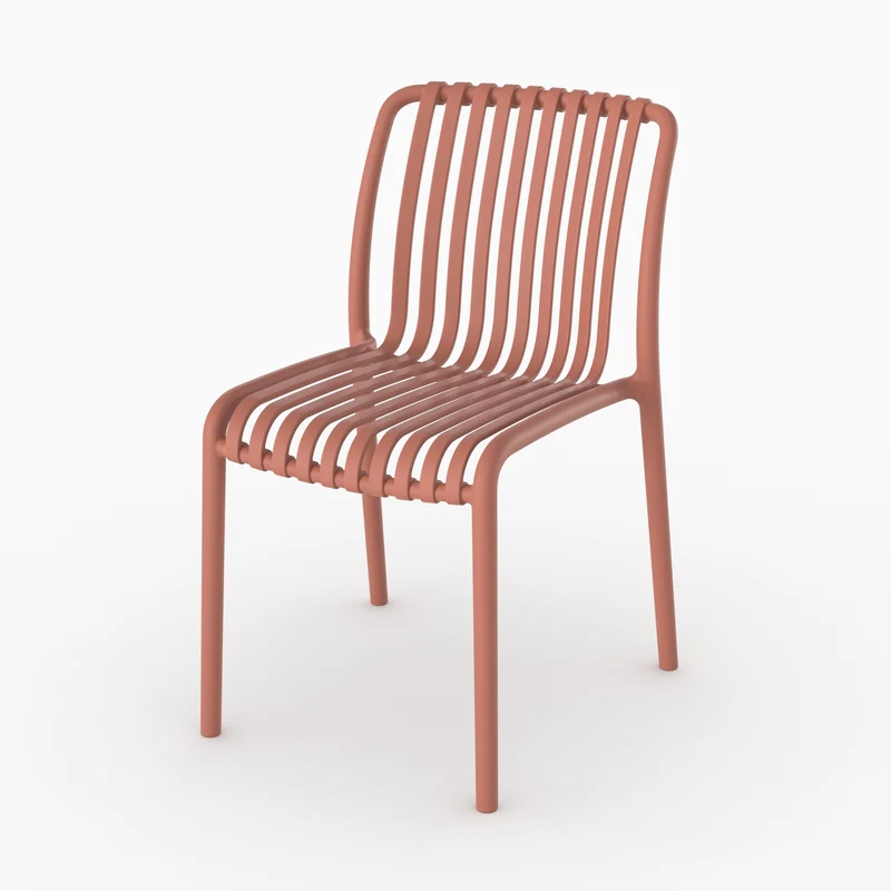 Lot de 2 chaises de jardin empilables Duli en plastique vieux rose