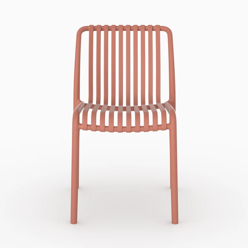 Lot de 2 chaises de jardin empilables Duli en plastique vieux rose