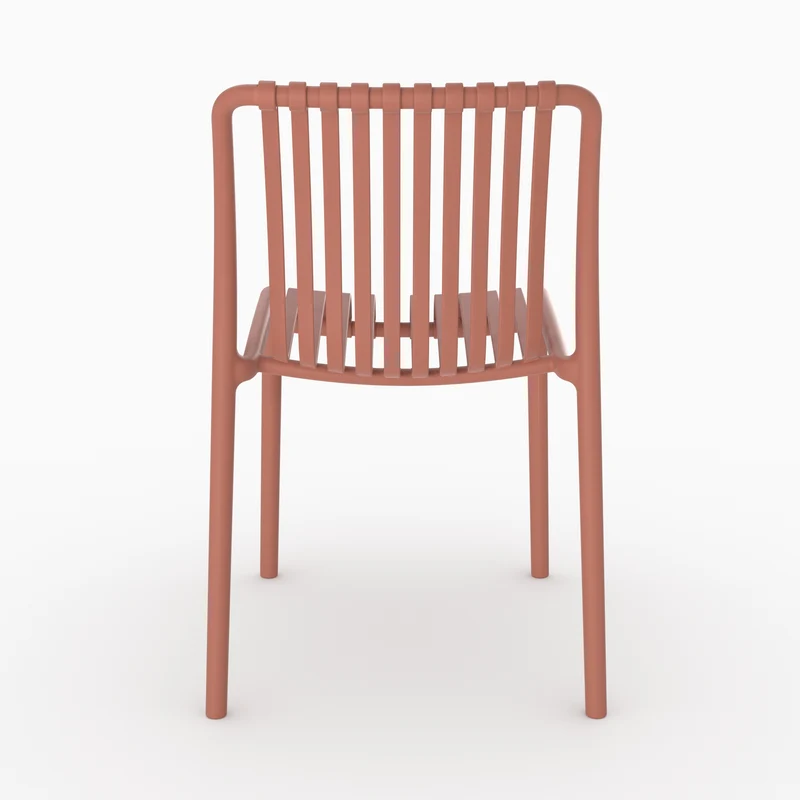 Lot de 2 chaises de jardin empilables Duli en plastique vieux rose