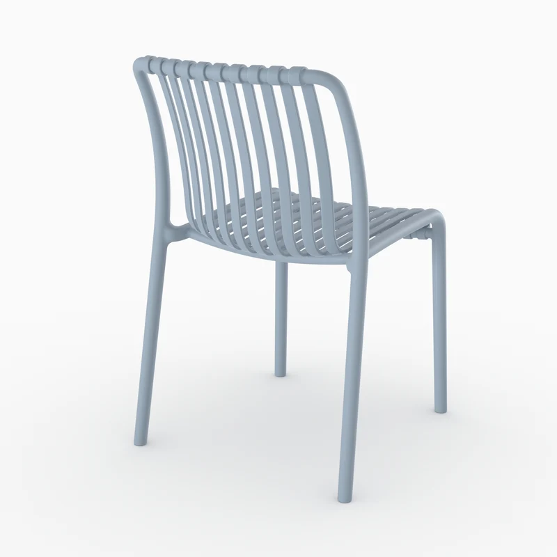 Lot de 2 chaises de jardin empilables Duli en plastique bleu pastel