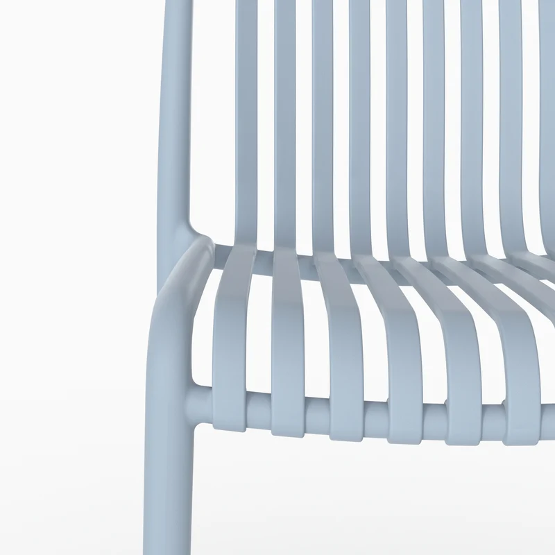 Lot de 2 chaises de jardin empilables Duli en plastique bleu pastel