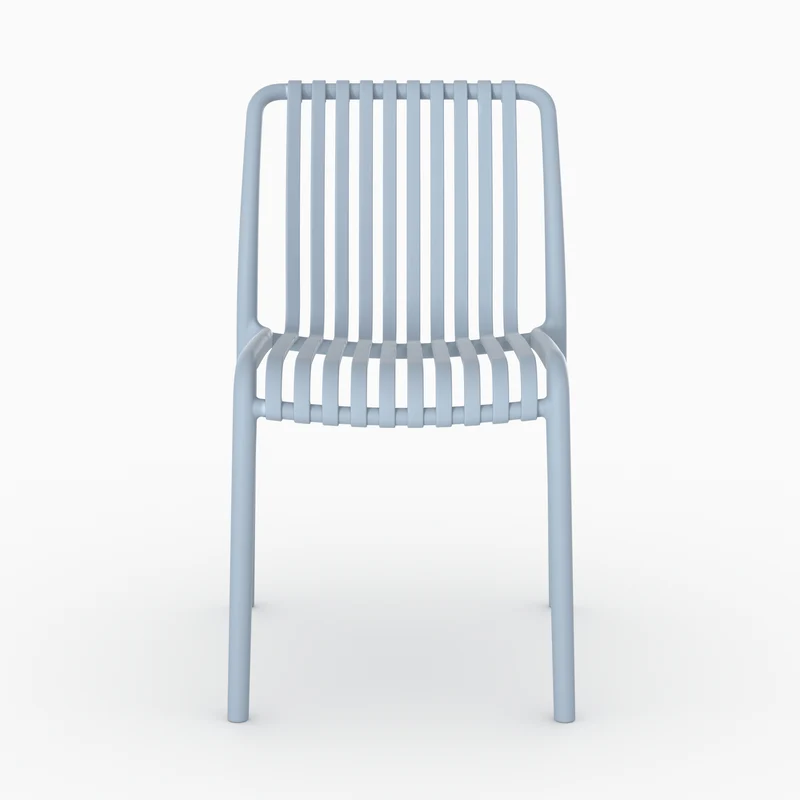Lot de 2 chaises de jardin empilables Duli en plastique bleu pastel