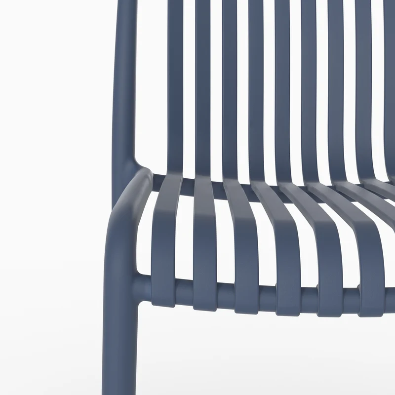 Lot de 2 chaises de jardin empilables Duli en plastique bleu marine