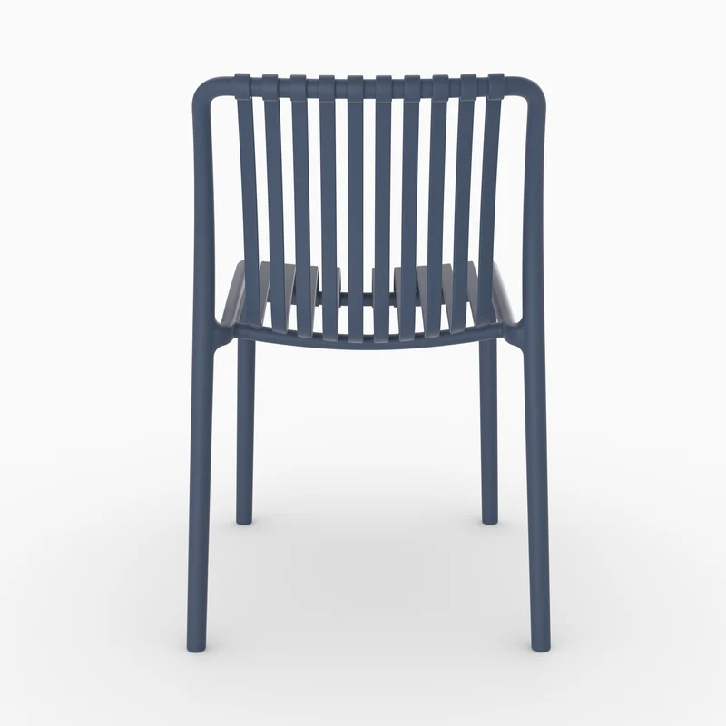 Lot de 2 chaises de jardin empilables Duli en plastique bleu marine