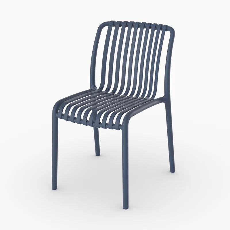 Lot de 2 chaises de jardin empilables Duli en plastique bleu marine