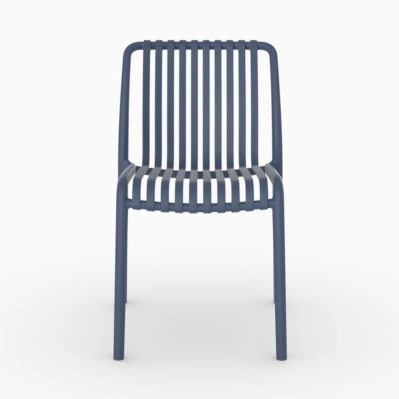 Lot de 2 chaises de jardin empilables Duli en plastique bleu marine