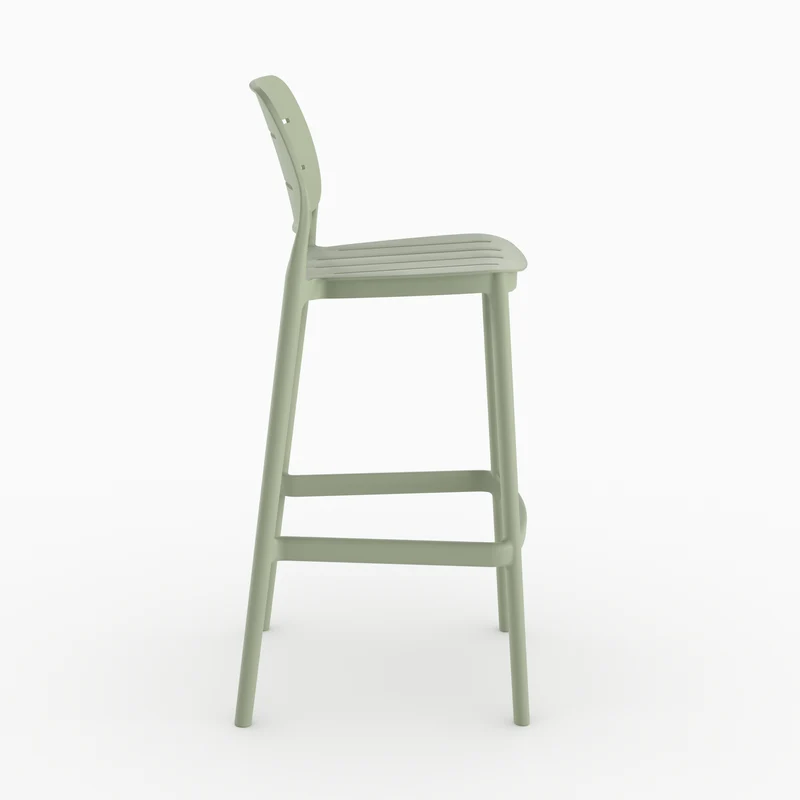 Lot de 2 chaises de bar de jardin Lola 75 cm en plastique vert pastel