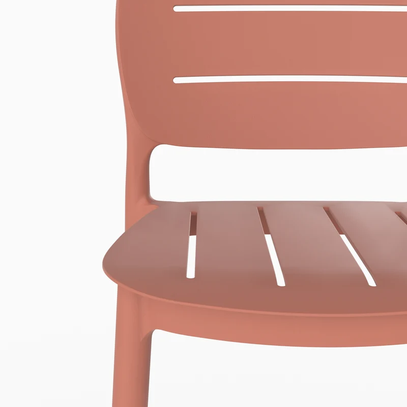 Lot de 2 chaises de bar de jardin Lola 75 cm en plastique vieux rose