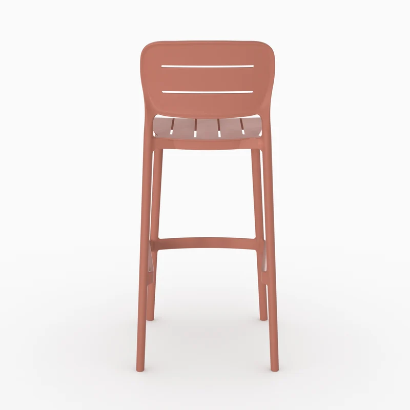 Lot de 2 chaises de bar de jardin Lola 75 cm en plastique vieux rose