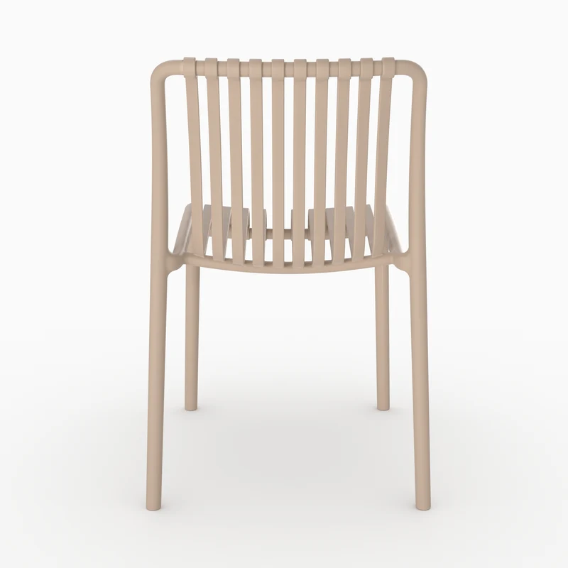 Lot de 2 chaises de jardin empilables Duli en plastique beige