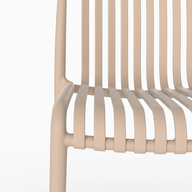 Lot de 2 chaises de jardin empilables Duli en plastique beige