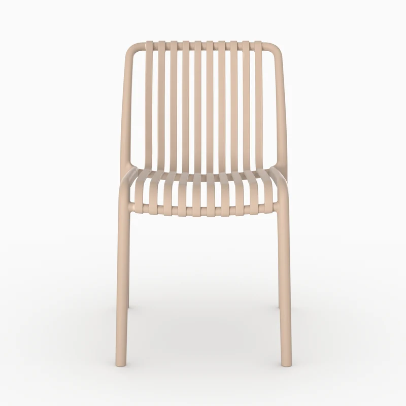 Lot de 2 chaises de jardin empilables Duli en plastique beige