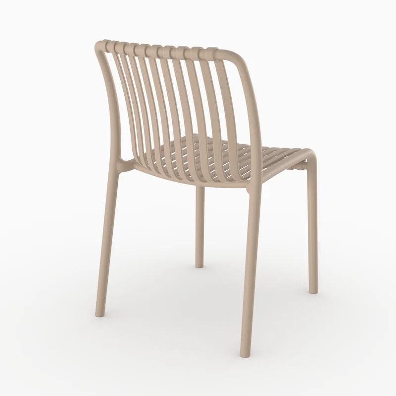 Lot de 2 chaises de jardin empilables Duli en plastique beige