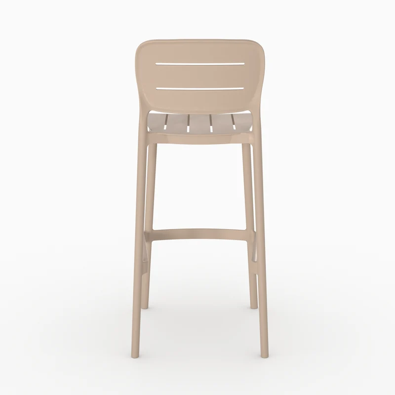 Lot de 2 chaises de bar de jardin Lola 75 cm en plastique beige