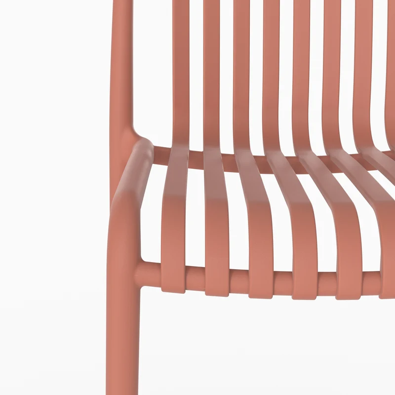 Lot de 2 chaises de bar de jardin Duli 76 cm en plastique vieux rose