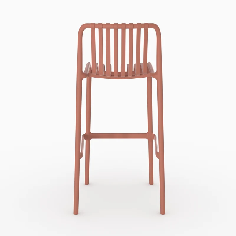 Lot de 2 chaises de bar de jardin Duli 76 cm en plastique vieux rose