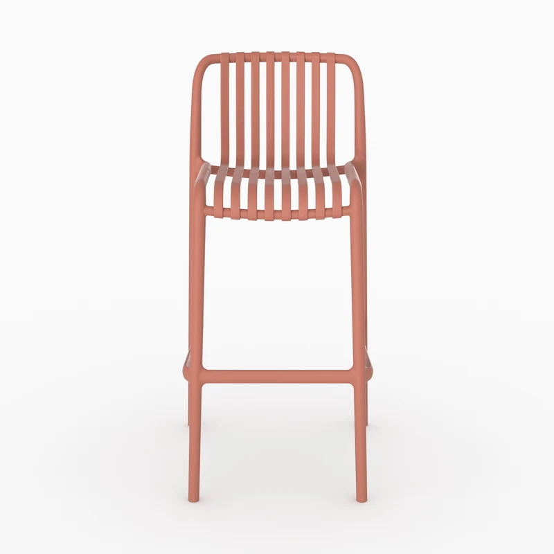 Lot de 2 chaises de bar de jardin Duli 76 cm en plastique vieux rose