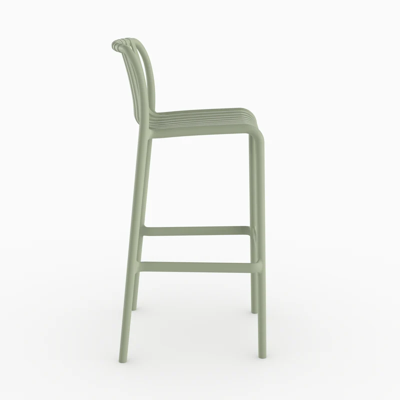 Lot de 2 chaises de bar de jardin Duli 76 cm en plastique vert pastel