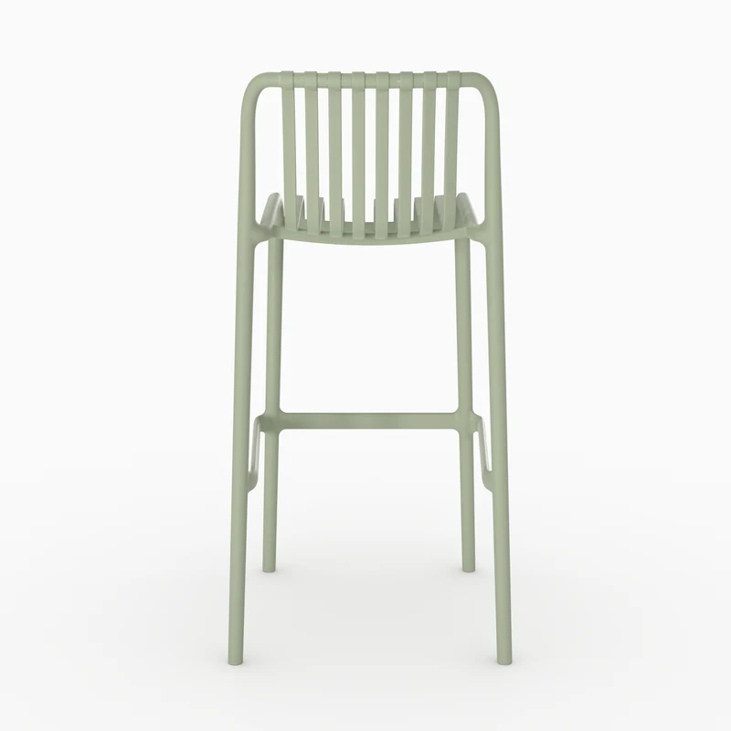 Lot de 2 chaises de bar de jardin Duli 76 cm en plastique vert pastel