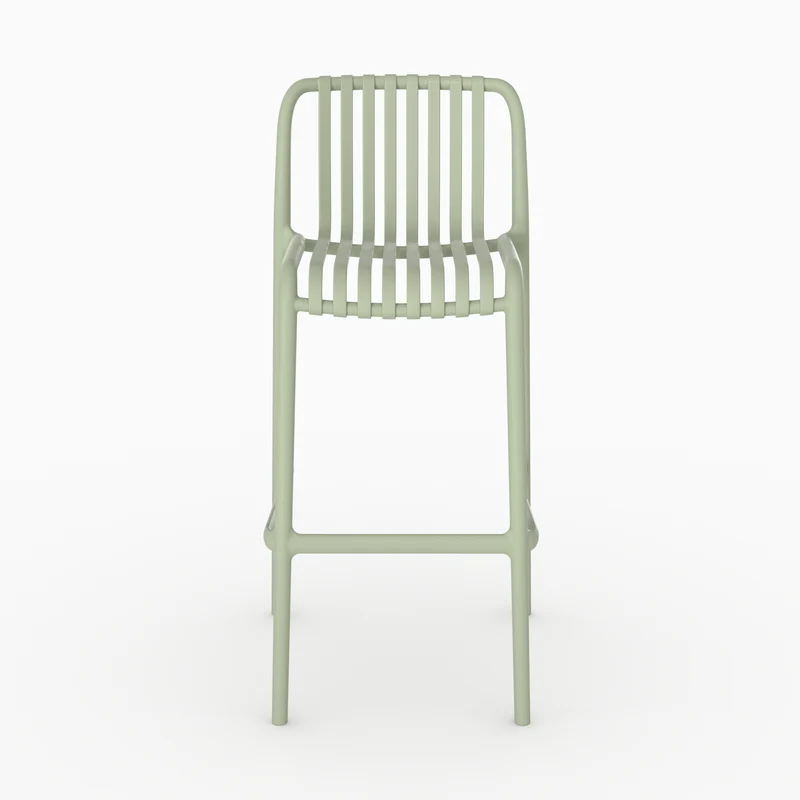 Lot de 2 chaises de bar de jardin Duli 76 cm en plastique vert pastel