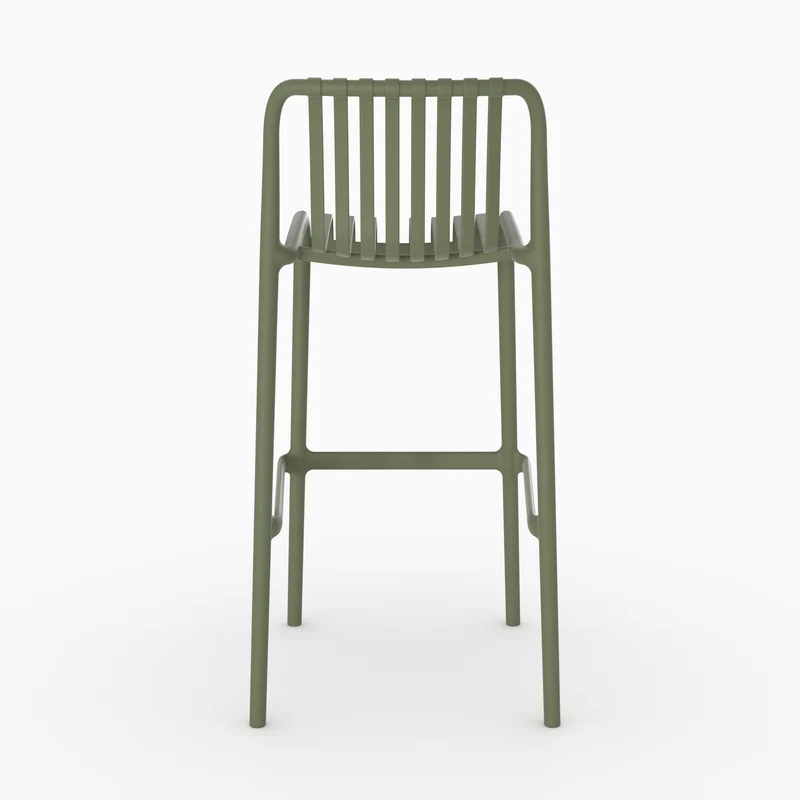 Lot de 2 chaises de bar de jardin Duli 76 cm en plastique vert kaki
