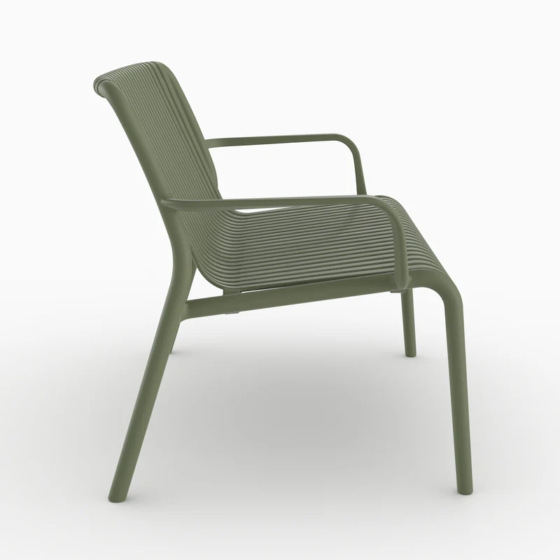Banquette de jardin Ivy en plastique vert kaki 2 places