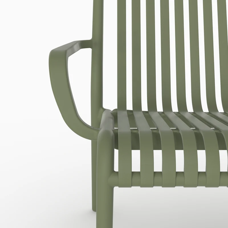 Banquette de jardin Ivy en plastique vert kaki 2 places