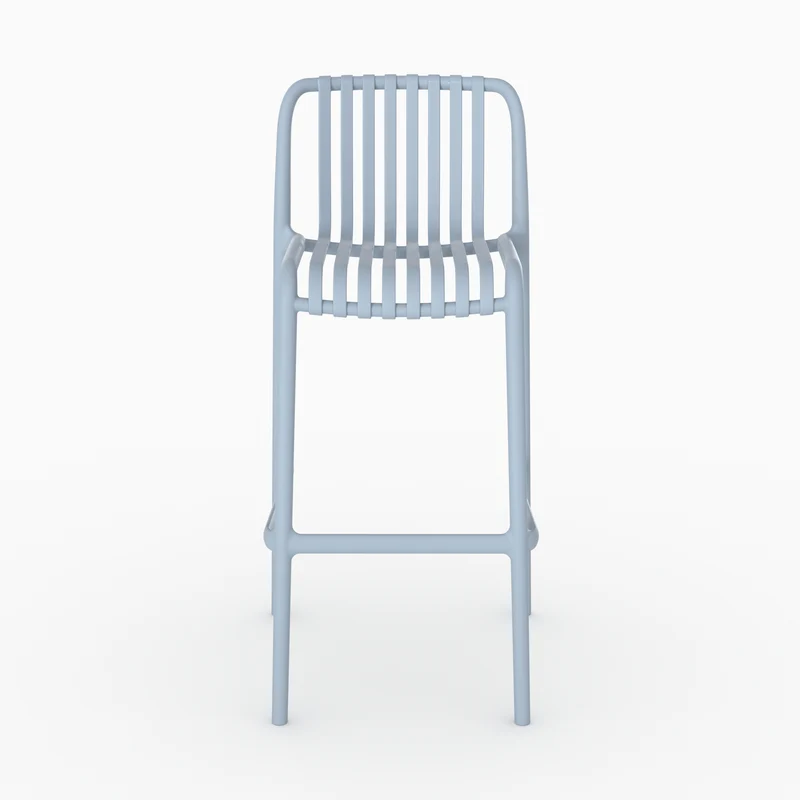 Lot de 2 chaises de bar de jardin Duli 76 cm en plastique bleu pastel