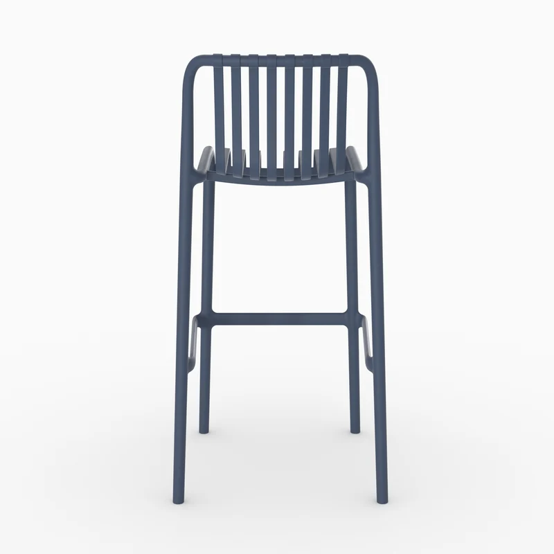 Lot de 2 chaises de bar de jardin Duli 76 cm en plastique bleu marine