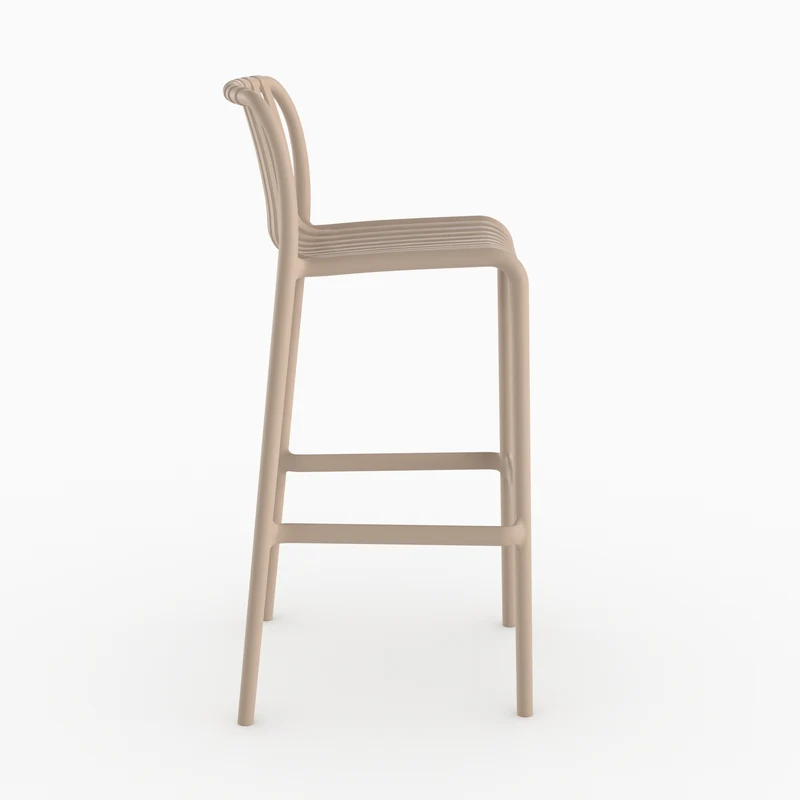 Lot de 2 chaises de bar de jardin Duli 76 cm en plastique beige