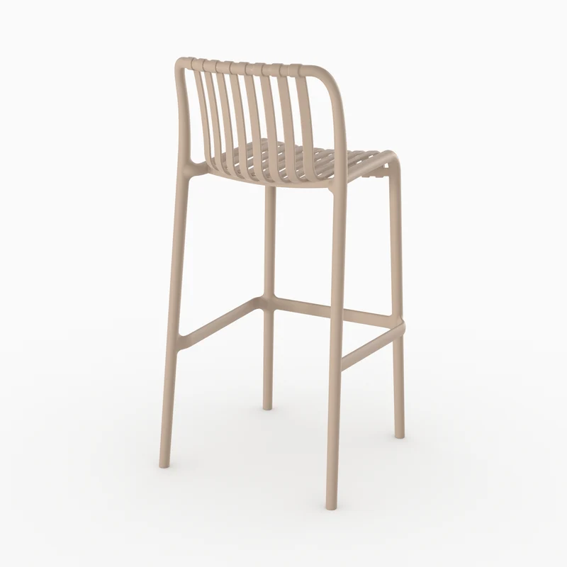 Lot de 2 chaises de bar de jardin Duli 76 cm en plastique beige