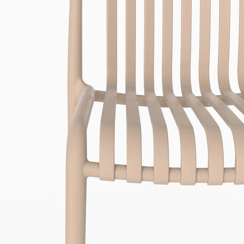Lot de 2 chaises de bar de jardin Duli 76 cm en plastique beige