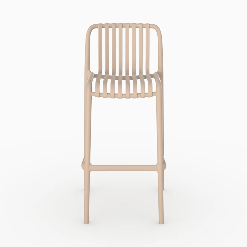 Lot de 2 chaises de bar de jardin Duli 76 cm en plastique beige