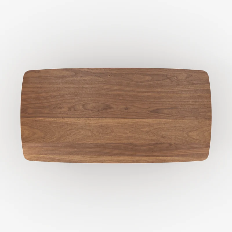 Table rectangulaire Asma 6 places en bois contreplaqué et placage en noyer