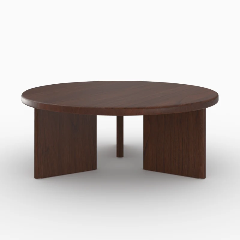 Table basse ronde Galia en bois massif de mindi foncé D80 cm