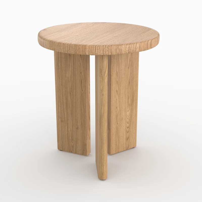 Table d'appoint ronde Néa en bois clair D40 cm