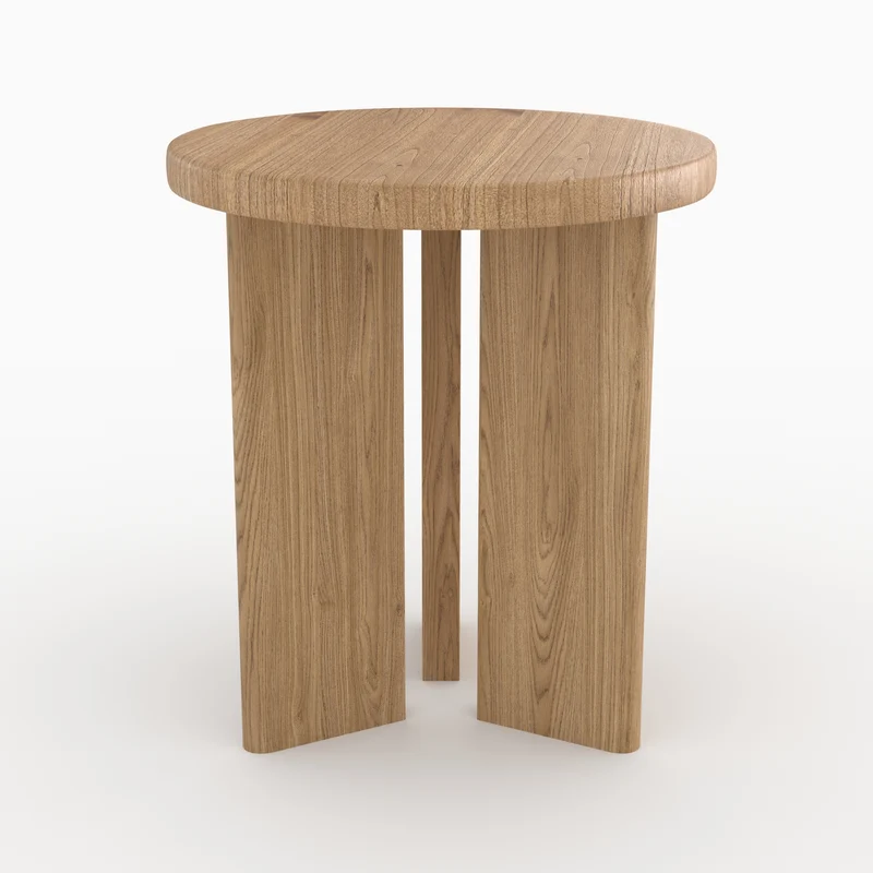 Table d'appoint ronde Néa en bois clair D40 cm
