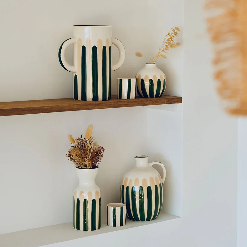 Vase totem vert
