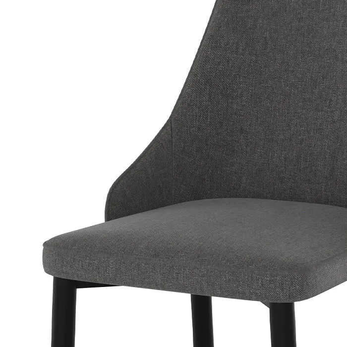 Chaise Pipo en tissu gris foncé (lot de 2)