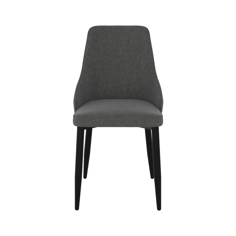Chaise Pipo en tissu gris foncé (lot de 2)