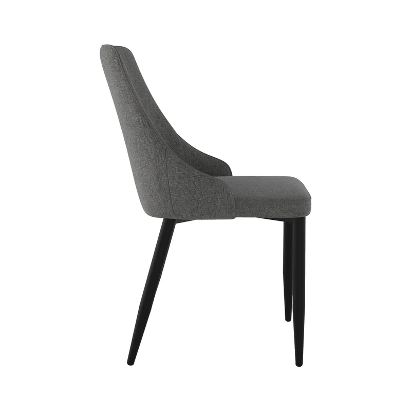 Chaise Pipo en tissu gris foncé (lot de 2)