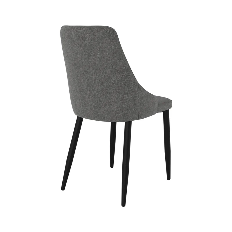 Chaise Pipo en tissu gris foncé (lot de 2)