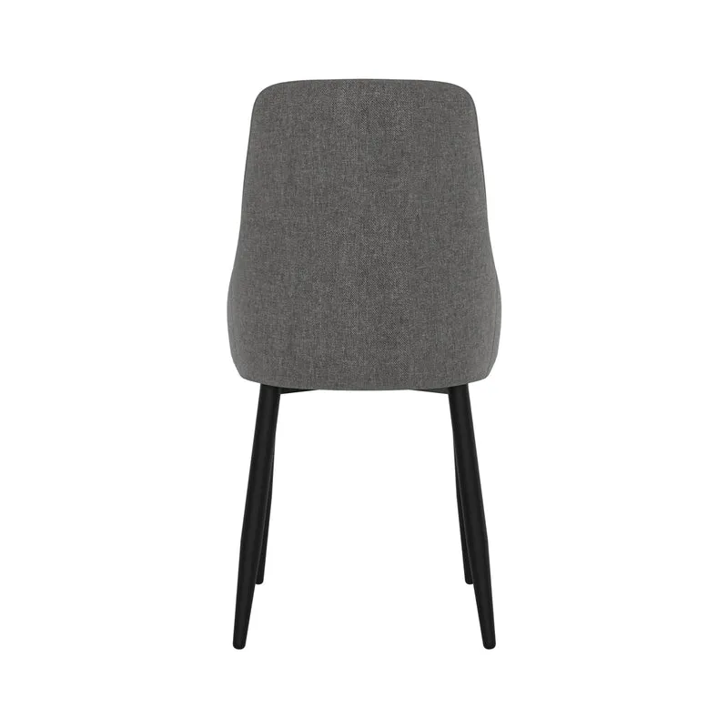 Chaise Pipo en tissu gris foncé (lot de 2)